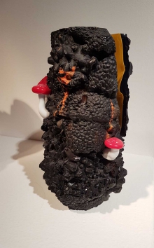Burnt three with mushrooms